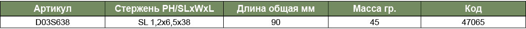 D03S638 Отвертка шлицевая HERCULES SL 1,2х6,5х38, 90мм  047065, фото 1