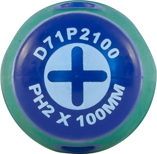 D71P2100 Отвертка стержневая крестовая ANTI-SLIP GRIP, PH2х100 мм  049951, фото 1
