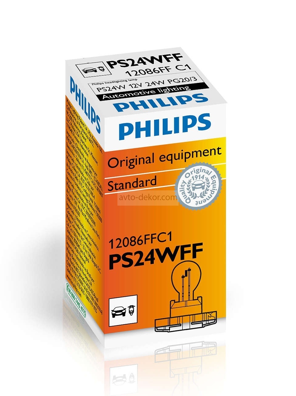 Автолампа Philips PS24W (PG20/3) HALOGEN 12V P-12086FF  10220, фото 1