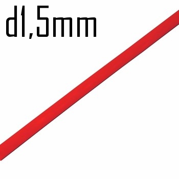 Термоусадка  1,5/0,75 мм красная 1м (минимум 10м)  Rexant  10404