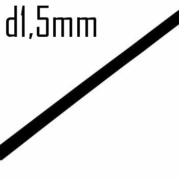 Термоусадка  1,5/0,75 мм черная 1м (минимум 10м)  Rexant  10406