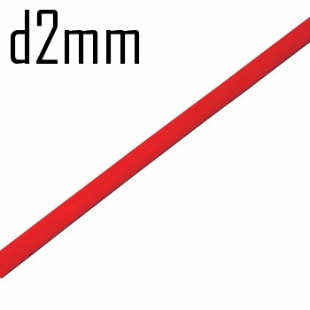 Термоусадка  2,0/1,0 мм красная 1м (минимум 10м)  Rexant  10410
