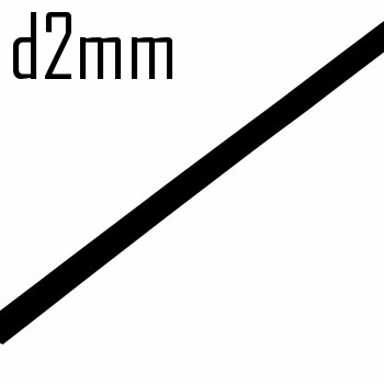 Термоусадка  2,0/1,0 мм черная 1м (минимум 10м)  Rexant  10412