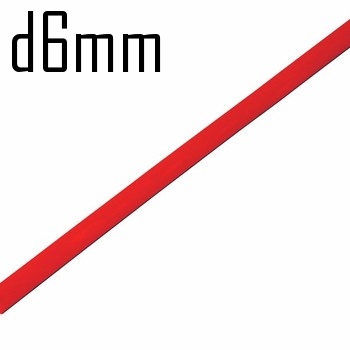 Термоусадка  6,0/3,0 мм красная 1м (минимум 10м)  Rexant  10434
