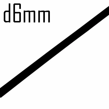 Термоусадка  6,0/3,0 мм черная 1м (минимум 10м)  Rexant  10436