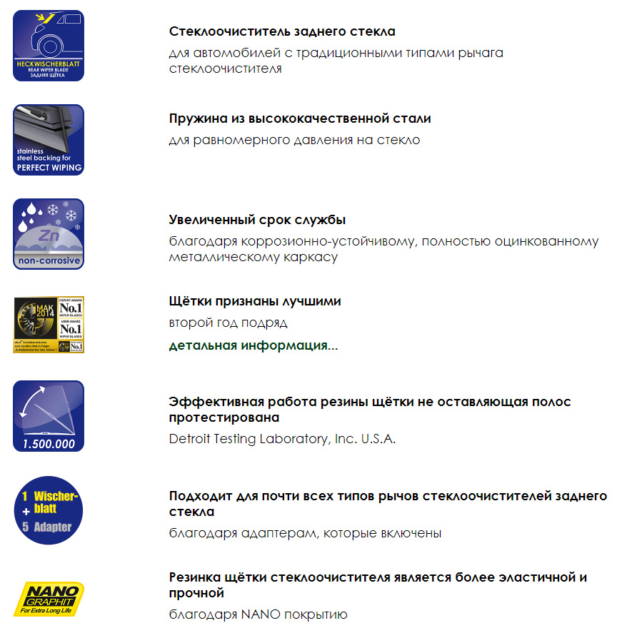 Щетка стеклоочистителя REAR classic 35см (14) задняя ALCA  10500, фото 1