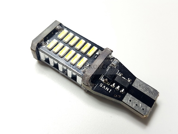 Диод 12v-24v Т15-30(3030) габариты белый (30 SMD (3030) диодов аналог w5w) с обманкой (устанавливать только в плафон Заднего хода)  AVTO-DEKOR  11028, фото 2