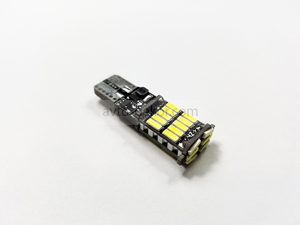 Купить Диод 12v Т10-26(4014) габариты белый (26 SMD (4014) диодов аналог w5w) 10+10+6 в торце, с обманкой, с радиатором  AVTO-DEKOR  11037 в интернет-магазине