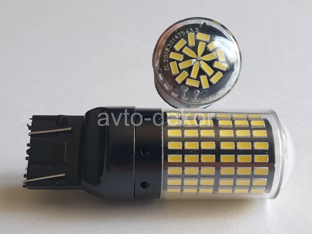 Диод T20 12-18v 7443-144(3014) белый (144 диода (3014) аналог w21/5w) 126 по кругу+18 в торце AVTO-DEKOR 11273, фото 1