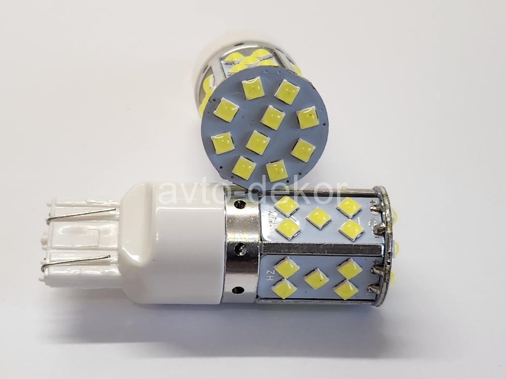 Диод T20 12-24v 7443 белый (35 диодов (3030) аналог w21/5w) 25 по кругу+10 в торце AVTO-DEKOR 11303, фото 1