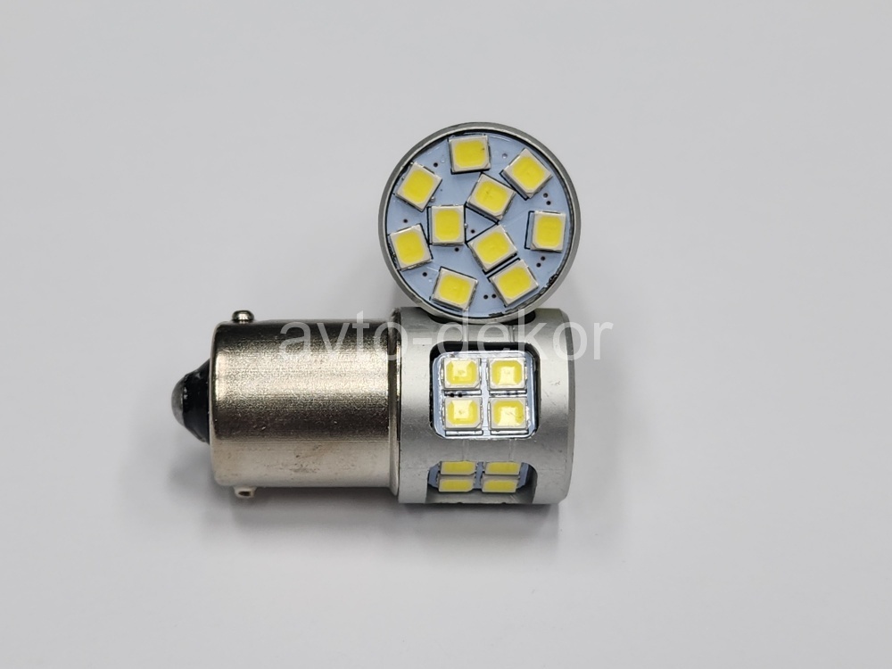 Диод 12-24v 1156-30(3030) canbus с обманкой габариты белый (30 диодов (3030) аналог P21w) биполярный AVTO-DEKOR  11331, фото 1