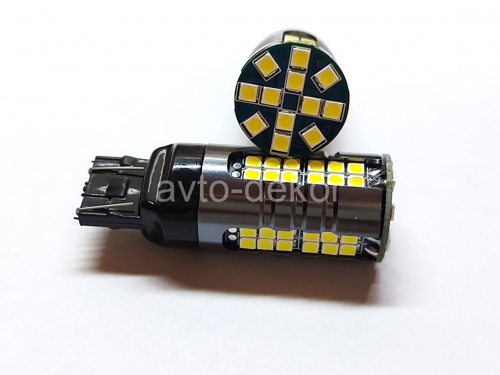 Диод Т20 12-24v 7443-60(3030) canbus с обманкой белый (60 диодов (3030) аналог w21/5w) биполярный AVTO-DEKOR  11335, фото 1