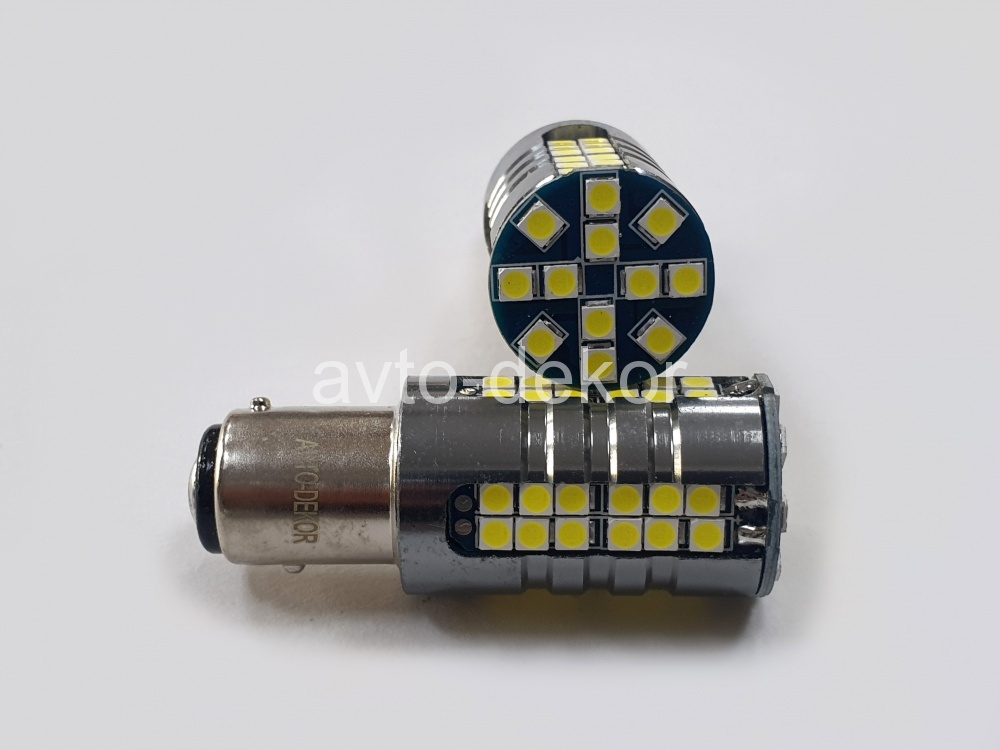 Диод 12-24v 1157-60(3030) BAY15S canbus с обманкой белый (60 диодов (3030) аналог P21/5w) биполярный AVTO-DEKOR  11337, фото 1