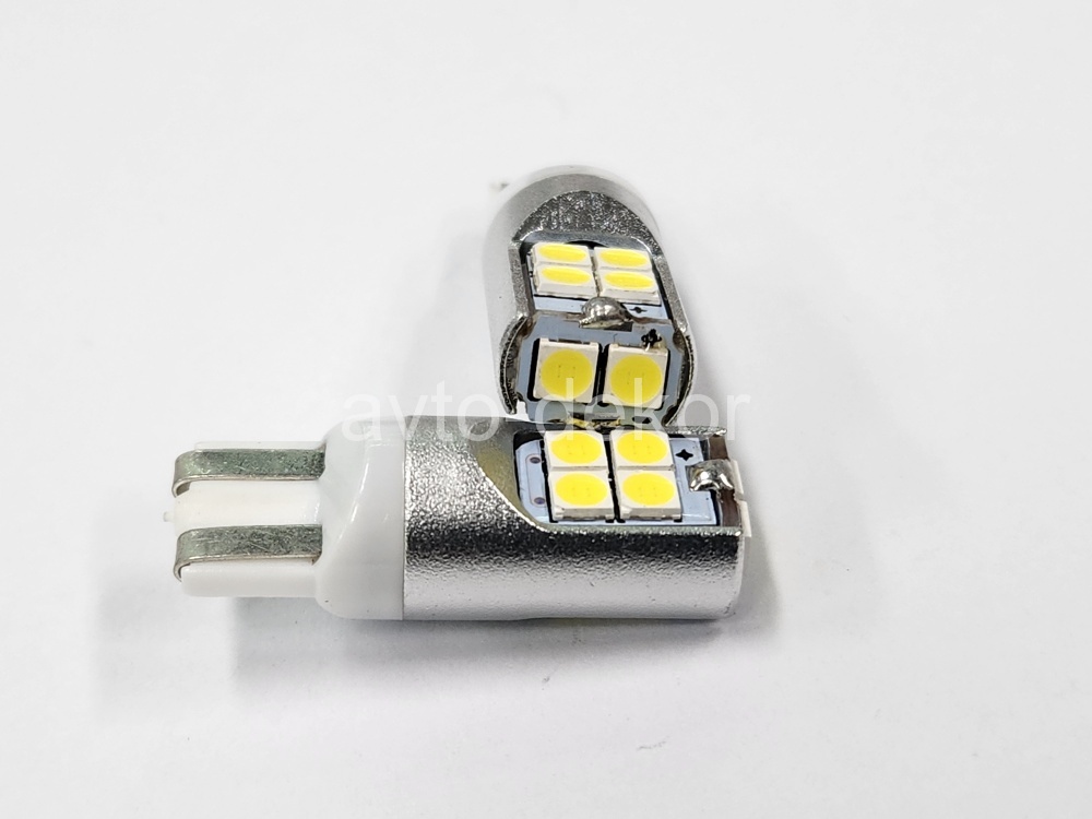 Диод 12-24v Т10-10(3030) canbus с обманкой габариты белый  (10 SMD (3030) диодов аналог w5w) биполярный AVTO-DEKOR   11339, фото 1