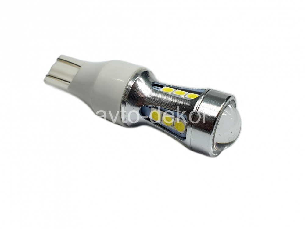 Диод 12-24v Т15-15(3030) габариты белый (15 SMD (3030) диодов аналог w16w) с обманкой, биполярный (устанавливать только в плафон Заднего хода) AVTO-DEKOR  11364, фото 1