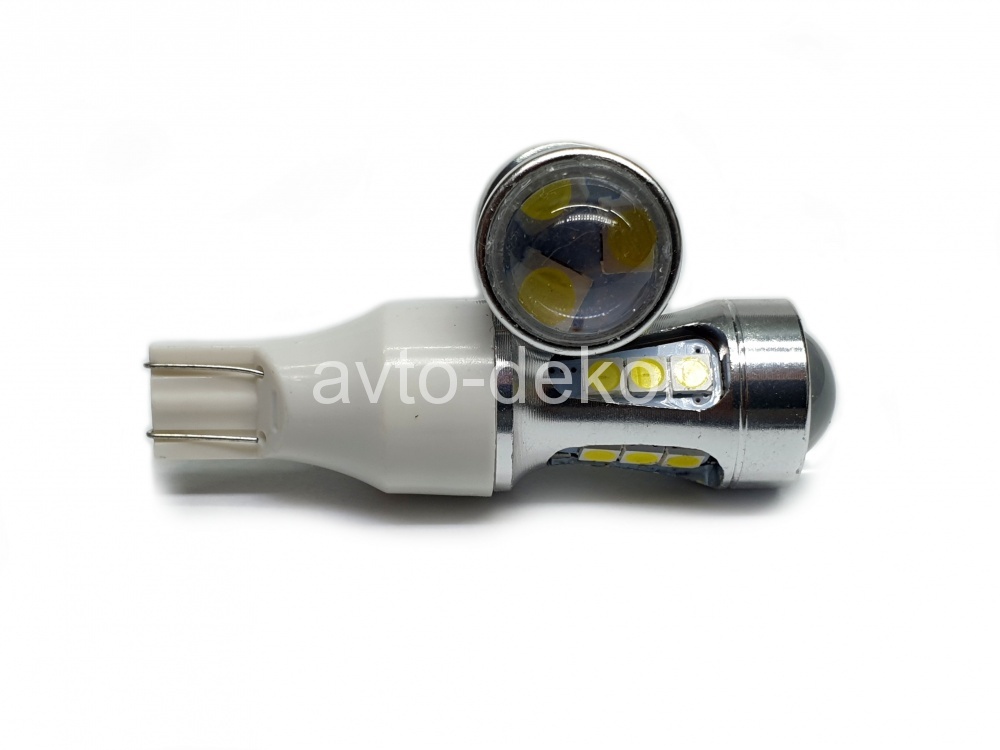 Диод 12-24v Т15-15(3030) габариты белый (15 SMD (3030) диодов аналог w16w) с обманкой, биполярный (устанавливать только в плафон Заднего хода) AVTO-DEKOR  11364, фото 2