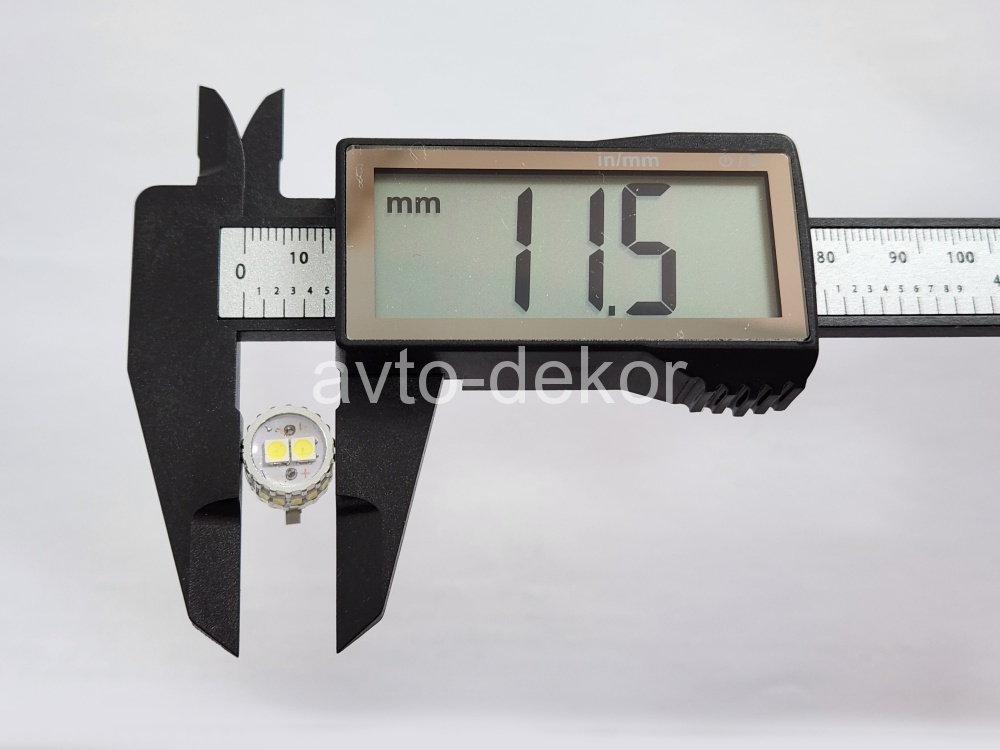 Диод 12-24v Т10-18(3014-16+3030-2) canbus с обманкой габариты белый  (16 SMD (3014)+2 SMD (3030) диодов аналог w5w) биполярный AVTO-DEKOR  11365, фото 3