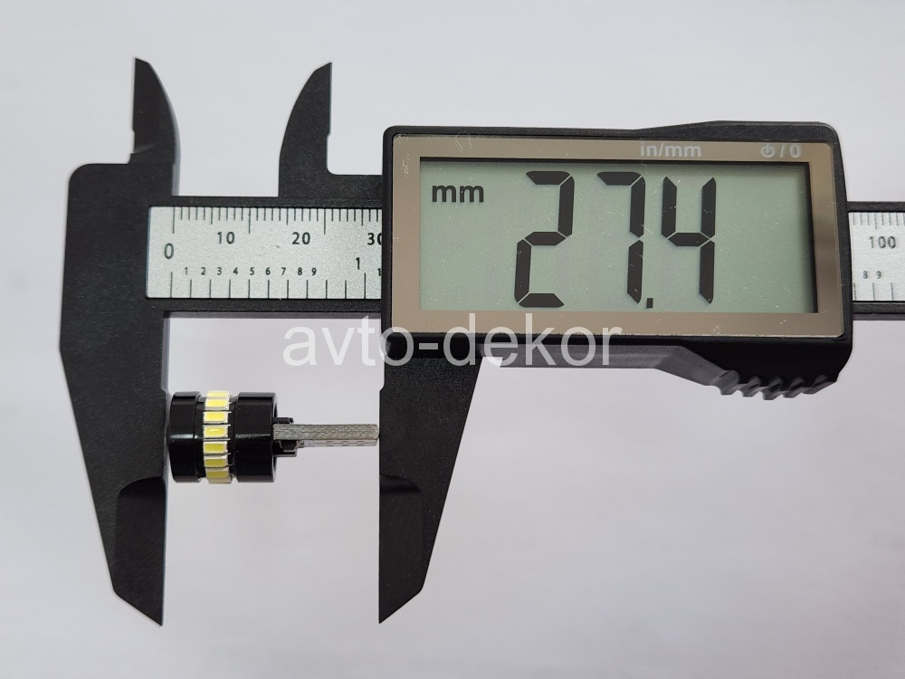 Диод 12-24v Т10-18(3014-19+3030-1)+линза canbus с обманкой габариты белый  (19 SMD (3014)+1 SMD (3030) диодов аналог w5w) биполярный AVTO-DEKOR  11366, фото 2