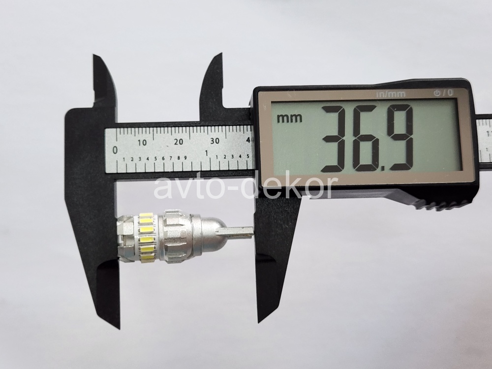 Диод 12-24v Т10-21(3014-18+3030-3) canbus с обманкой габариты белый  (21 SMD (3014-18+3030-3) диодов аналог w5w) биполярный AVTO-DEKOR  11370, фото 2