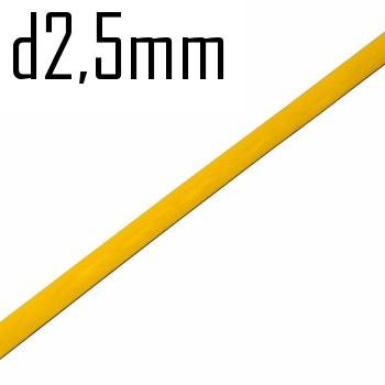 Термоусадка  2,5/1,25 мм жёлтая 1м (минимум 10м)  Rexant  11886