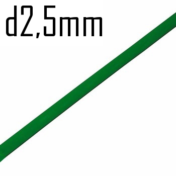 Термоусадка  2,5/1,25 мм зелёная 1м (минимум 10м)  Rexant  11887