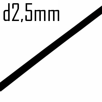 Термоусадка  2,5/1,25 мм черная 1м (минимум 10м)  Rexant  11890
