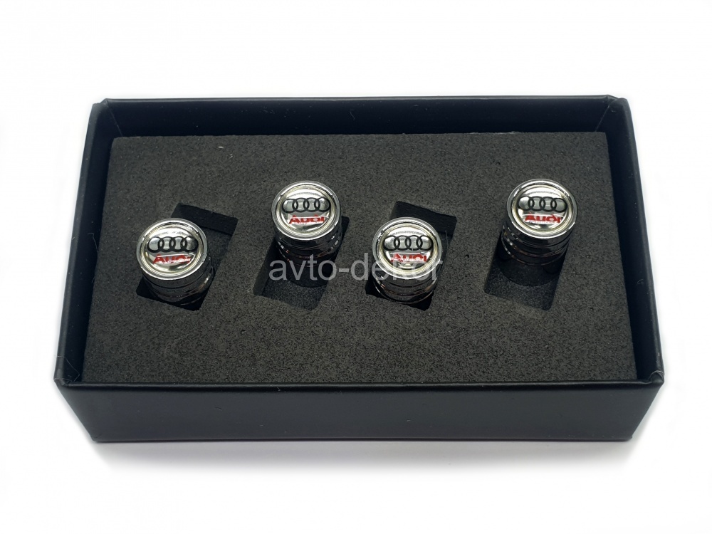 Колпачки на ниппеля металлик AUDI серебро  4 шт. V-018  13855, фото 1