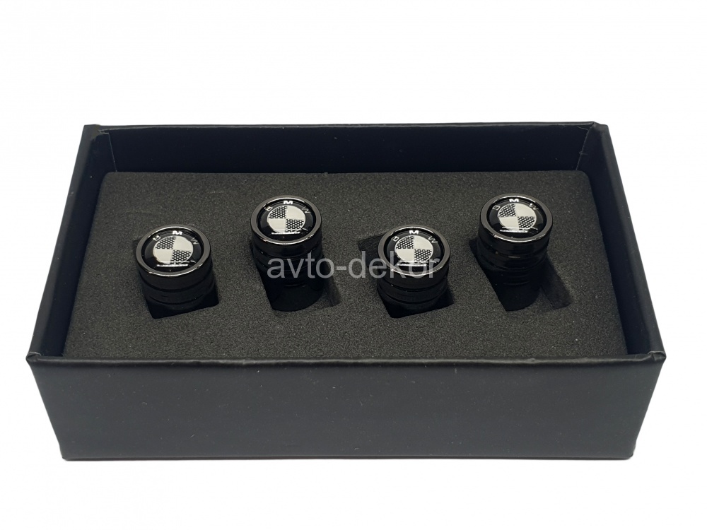 Колпачки на ниппеля темный металлик BMW carbon  4 шт. V-003  13875, фото 1