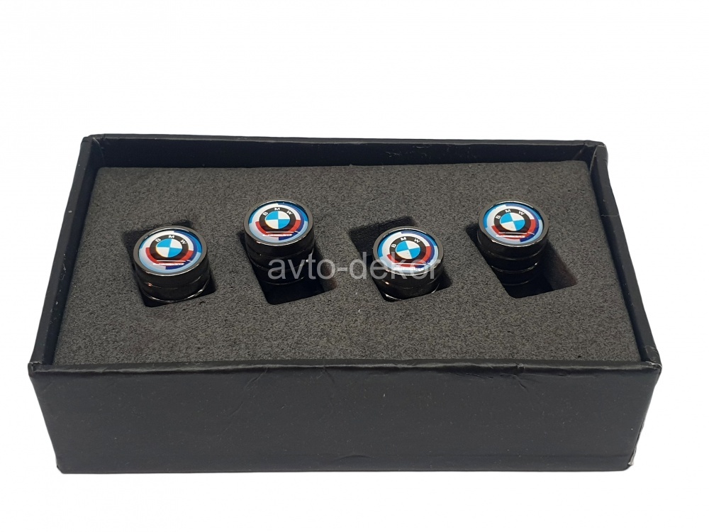 Колпачки на ниппеля темный металлик BMW цветной  4 шт. V-286  13895, фото 1