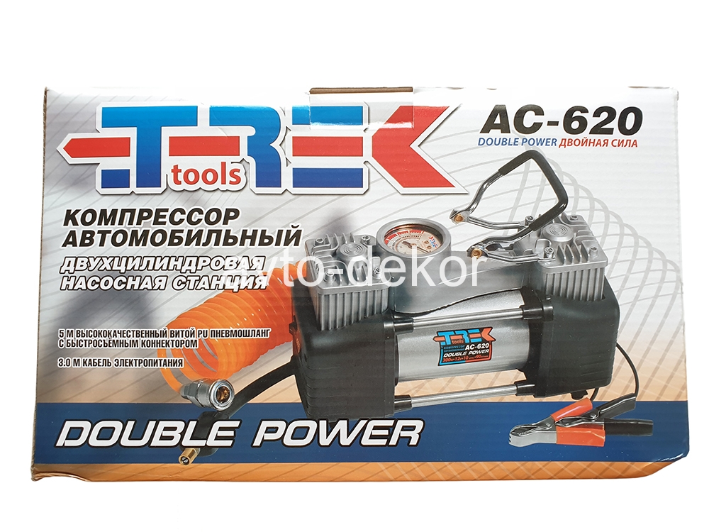 Компрессор TREK AC-620 двухцилиндровый, 90л/мин  13908, фото 4