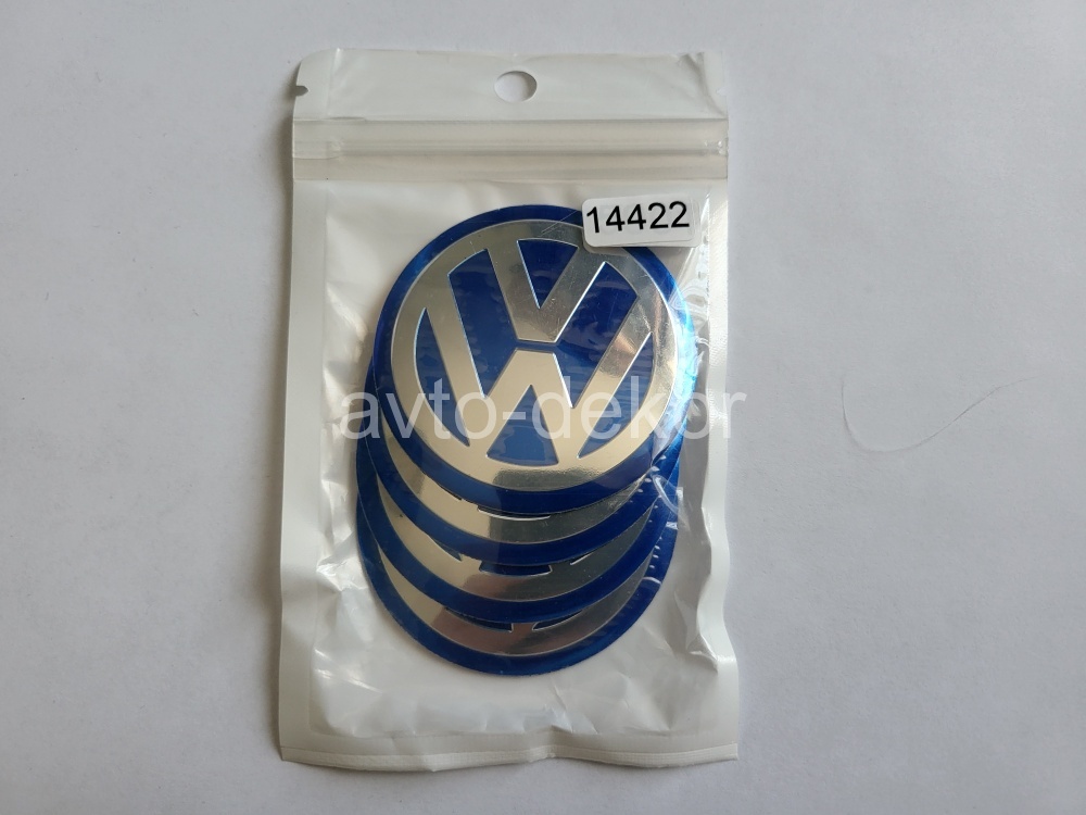 Купить Наклейки на диски d 56мм VOLKSWAGEN синий+хром(5901) 4шт. к-т  14422 в интернет-магазине