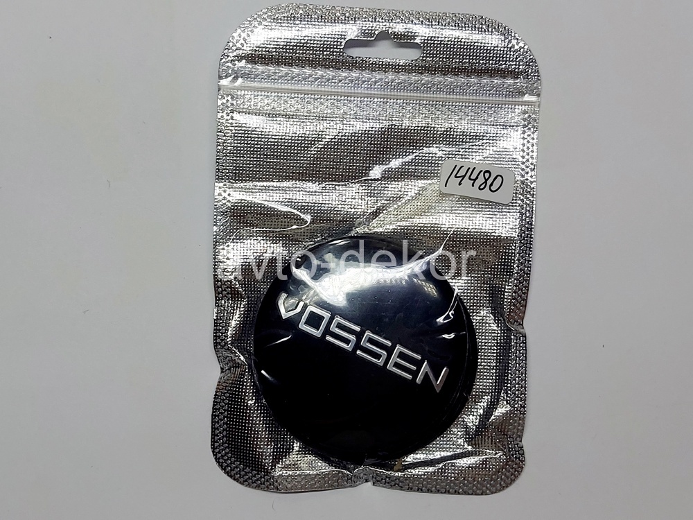 Купить Наклейки на диски d 56мм VOSSEN_2 черный+хром 4шт. к-т  14480 в интернет-магазине