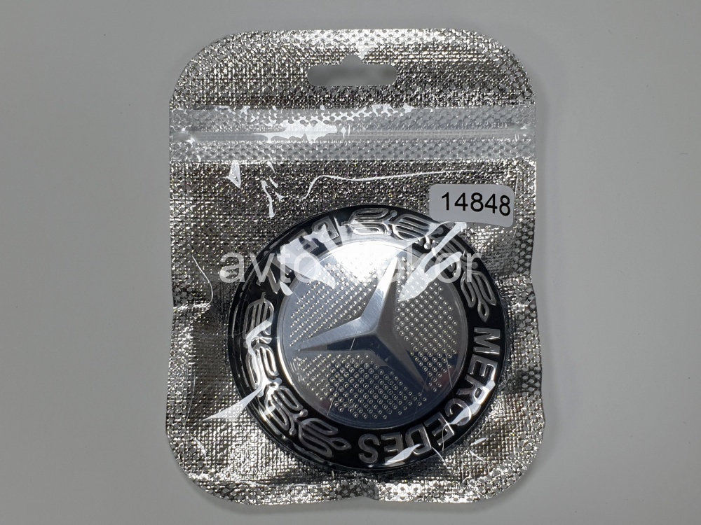 Купить Наклейки на диски d 60мм MERCEDES чёрный+хром (хром звезда на хром фоне) 4шт. к-т  14848 в интернет-магазине