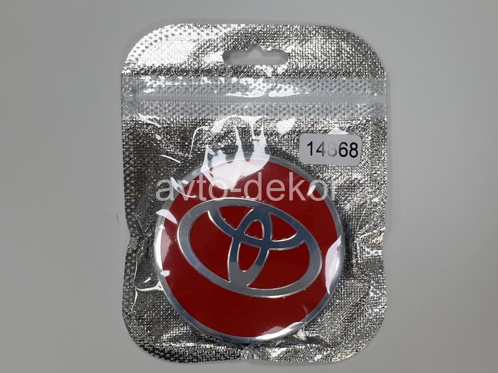 Купить Наклейки на диски d 60мм TOYOTA красный+хром 4шт. к-т  14868 в интернет-магазине