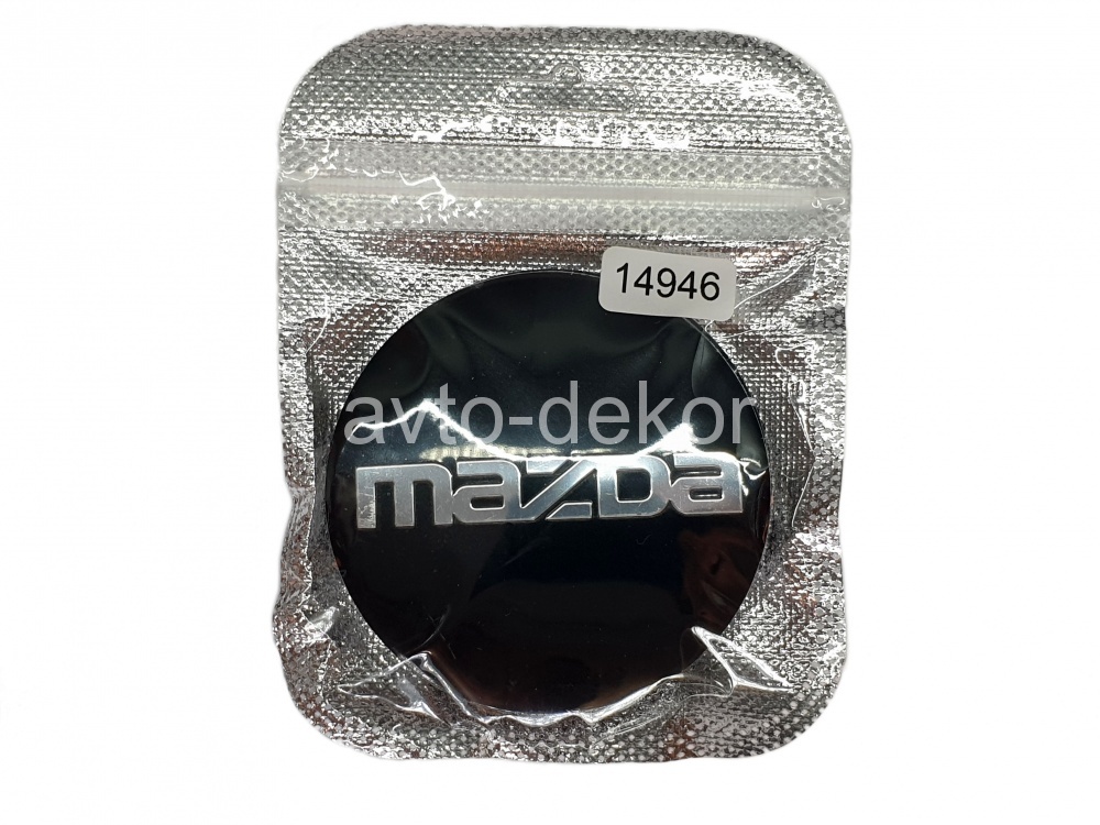 Купить Наклейки на диски d 65мм MAZDA черный+хром надпись 4шт. к-т  14946 в интернет-магазине