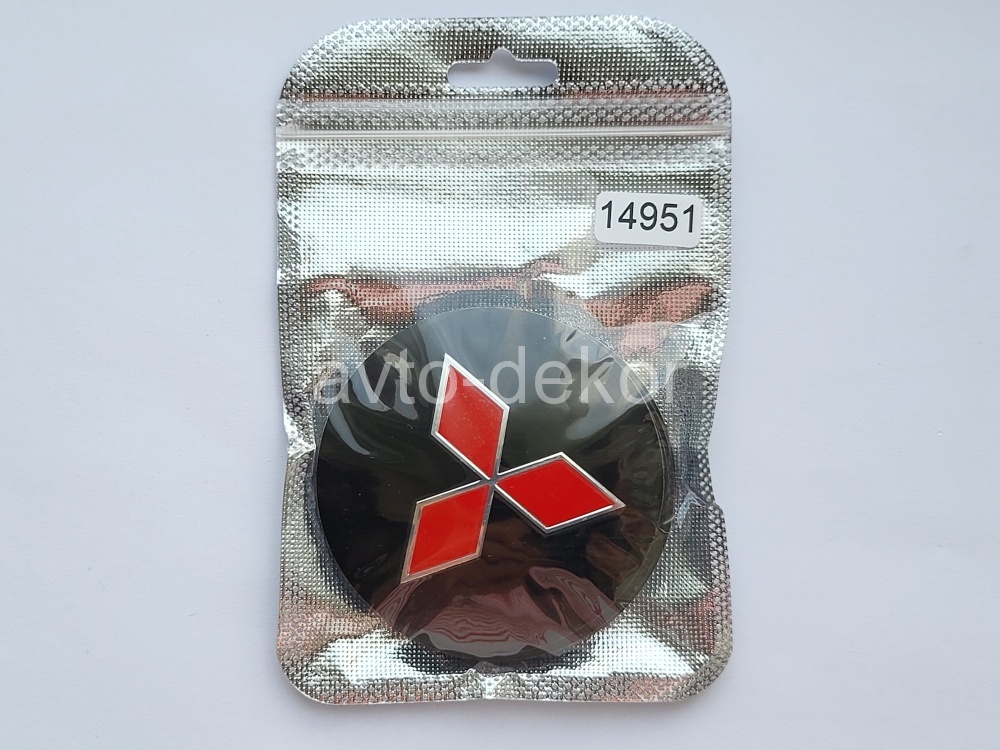 Купить Наклейки на диски d 65мм MITSUBISHI черный+красный 4шт. к-т  14951 в интернет-магазине