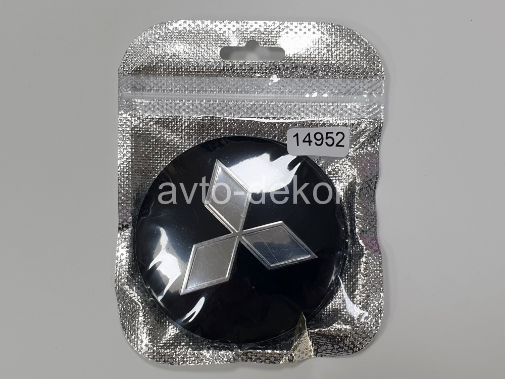 Купить Наклейки на диски d 65мм MITSUBISHI черный+хром 4шт. к-т  14952 в интернет-магазине