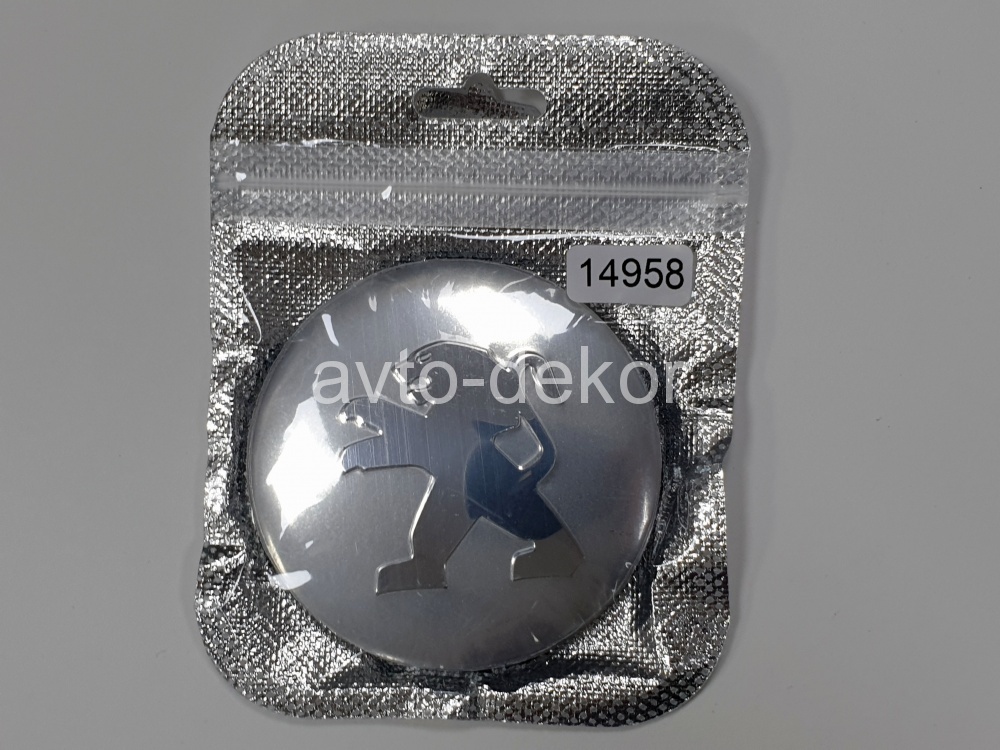 Купить Наклейки на диски d 65мм PEUGEOT серебро+хром 4шт. к-т  14958 в интернет-магазине