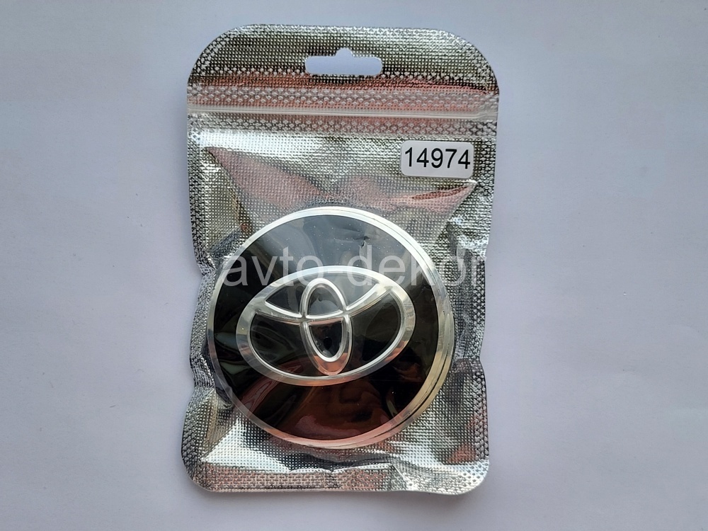 Купить Наклейки на диски d 65мм TOYOTA черный+хром с окантовкой 4шт. к-т  14974 в интернет-магазине