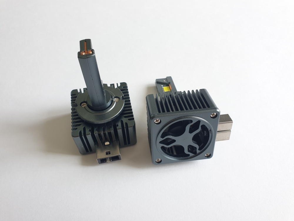 Светодиодные лампы головного света модель M16 D1S 6000K, 60w при запуске/45w рабочая мощность, с вентилятором (к-т 2шт) AVTO-DEKOR  15105, фото 1