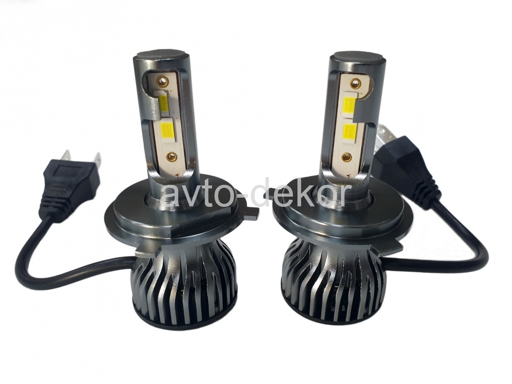 Светодиодные лампы головного света модель F2 MINI H4 6000K, 0000 Lm/шт, 27w/шт рабочая мощность, с вентилятором (к-т 2шт) AVTO-DEKOR  15361, фото 1