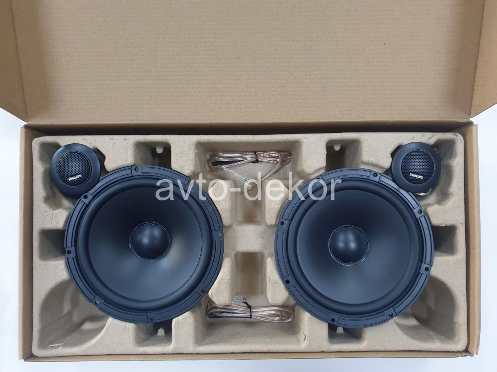 PHILIPS Акустика 6,5 дюймов 2х полосная компонентная+кроссоверы полноценные 45w  15376, фото 1