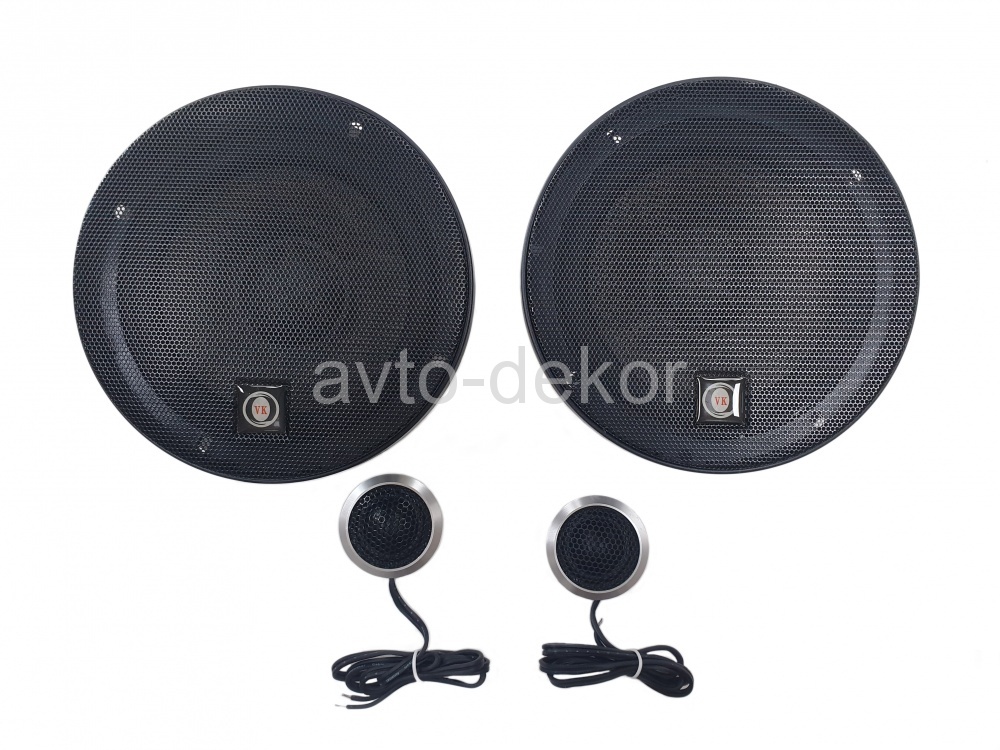 VKCaraudio Акустика VK-X650 6,5 дюймов компонентная+кроссоверы полноценные  2х полосная 60w, литая корзина  15413, фото 1