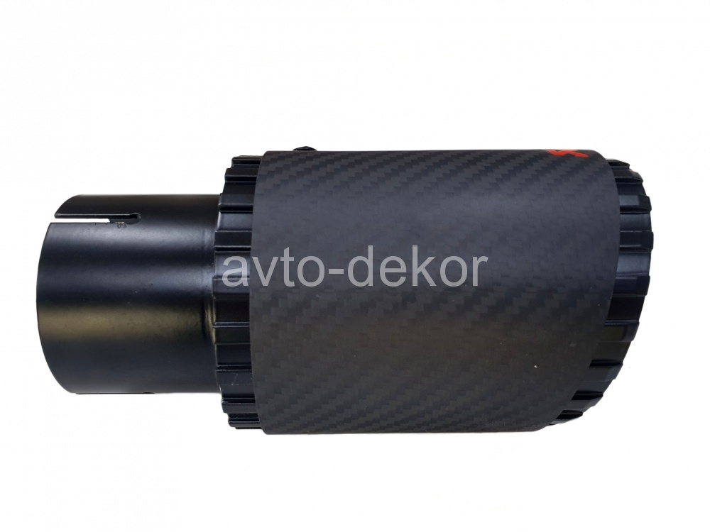 Насадка на глушитель A97 AKRAPOVIC Dвх-63мм, Dвых-91мм, Длина 170мм, карбон+нержавеющая сталь, черный матовый, со скосом, PORSCHE DESIGN  16207, фото 1