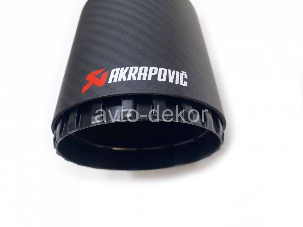 Насадка на глушитель A97 AKRAPOVIC Dвх-63мм, Dвых-91мм, Длина 170мм, карбон+нержавеющая сталь, черный матовый, со скосом, PORSCHE DESIGN  16207, фото 2