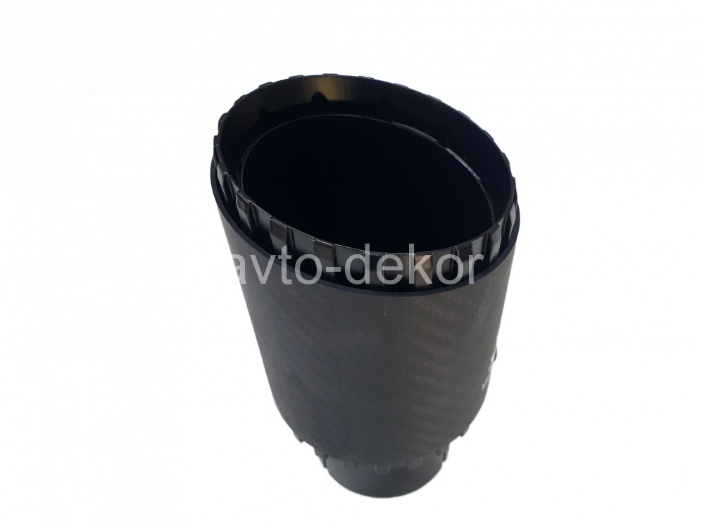 Насадка на глушитель A97 AKRAPOVIC Dвх-63мм, Dвых-91мм, Длина 170мм, карбон+нержавеющая сталь, черный матовый, со скосом, PORSCHE DESIGN  16207, фото 4