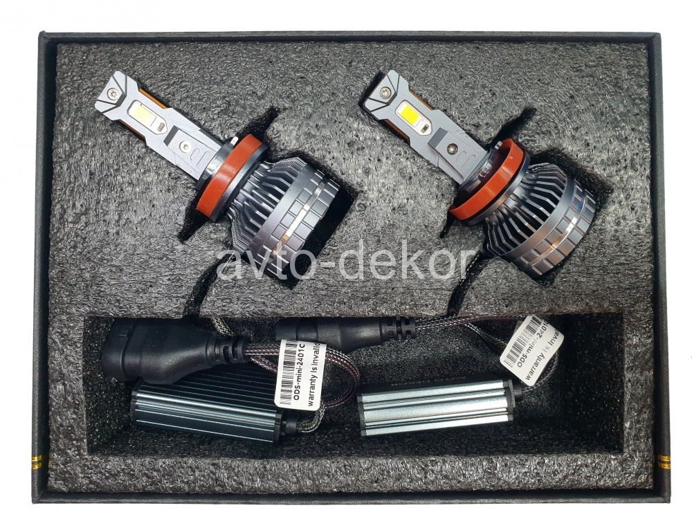 Светодиодные лампы головного света модель V85Pro  H11 6000K, 65w при запуске/50w рабочая мощность, с вентилятором (к-т 2шт)  AVTO-DEKOR  16263, фото 1