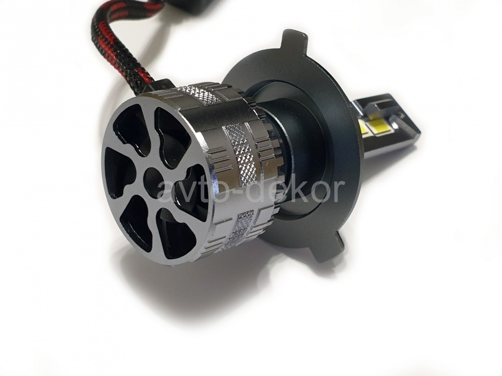 Светодиодные лампы головного света модель SUPER MINI H4 6000K, 34w рабочая мощность, с вентилятором (к-т 2шт) AVTO-DEKOR  16271, фото 4