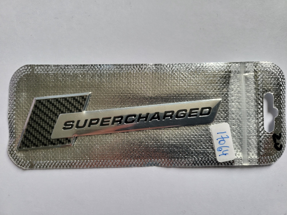 Купить Шильдик аллюм. 1 мм толщина SUPERCHARGED серебро 110*28 мм  17064 в интернет-магазине
