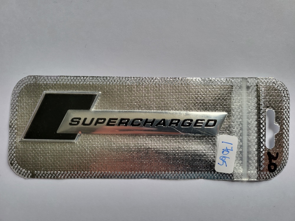Купить Шильдик аллюм. 1 мм толщина SUPERCHARGED_2 серебро 110*28 мм  17065 в интернет-магазине